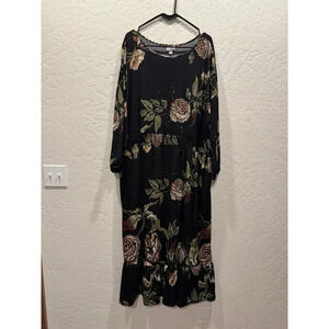 LULAROE Evelyn Tiered Maxi Dress. Floral. Size 2x 20-22 Black/Mulit NWT